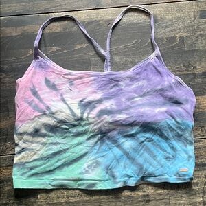PINK Victoria's Secret Pastel Cropped Tank Top With Built In Sports Bra